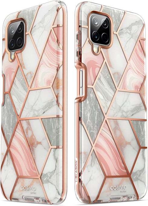i-Blason Cosmo Series Protective Bumper Case with Built-in Screen Protector for Samsung Galaxy A12 (2021 Release), Marble Multicolor...
