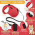 Retractable Dog Leash, 16ft Dog Walking Leash for Small Dogs up to 77lbs, Non-Slip Handle - Red...
