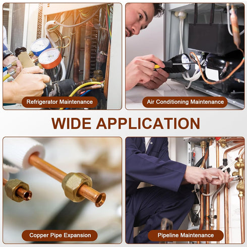 SUNJOYCO 5 in 1 HVAC Repair Tool, 2PCS Air Conditioner Copper Pipe Tube Expander Soft Copper Tubing Swaging Tool Repairing Set, Copper Pipe Swage ...