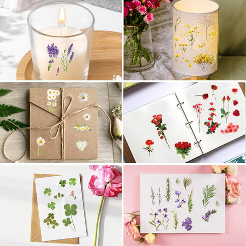 Assorted Flower Stickers - 36 Sheets Scrapbook Stickers nature stickers, Transparent Floral Resin Decals Aesthetic Decoration Stickers for Scrapbo...