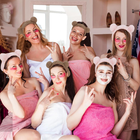 WHAVEL 2PCS Spa Headband Cute Headband for Washing Face, Bear Ears Makeup Headband Kawaii Skincare Headbands Face Wash Headband Soft Facial Hair B...