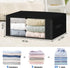HomeHacks Storage 4-Pack Clothes Organizer Storage Bags Foldable Storage Box with Large Clear Window Sturdy Handles for Closet, Dorm, Pillows, Bed...