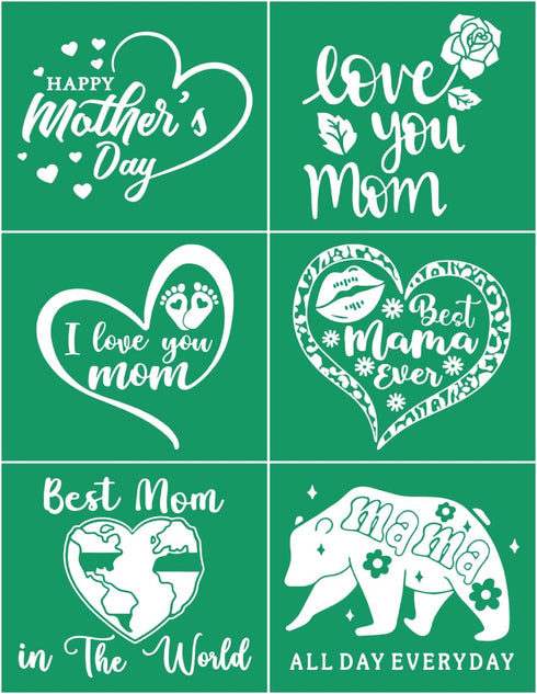 Love Mom Silk Screen Stencils,Mother's Day Mesh Transfers Chalk Paste Screen Printing Stencil Reusable Stencils for Craft,Fabric,Self Adhesive Ste...