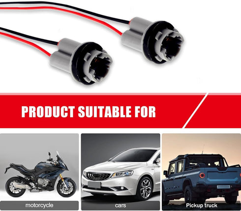 2 PCS T15 Harness Pigtail Socket, T10 T13 T15 Car Light Bulb Wire Wiring Harness Socket Connector, for Bulbs Turn Signal Lights Brake Lights Repla...