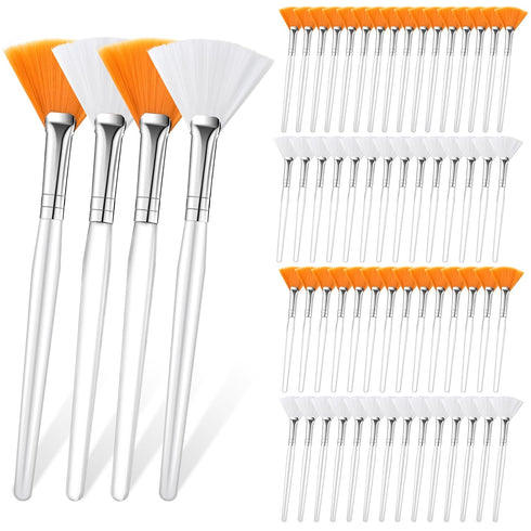 60 Pcs Fan Facial Brush Multi Use Mask Brush Slim Soft, Face Mask Applicator Makeup Cosmetic Skincare Tools for Women Girls Esthetician Mud Clay M...