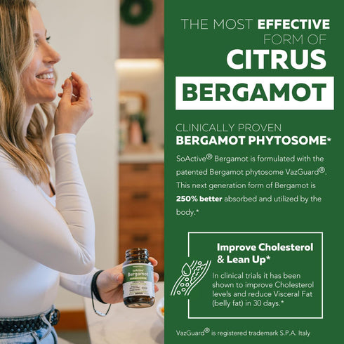 SoActive Bergamot: 2.5X More Effective, Italian Citrus Bergamot Phytosome - Clinically Validated | Enhanced with Grape Seed Extract with 95% PAC -...