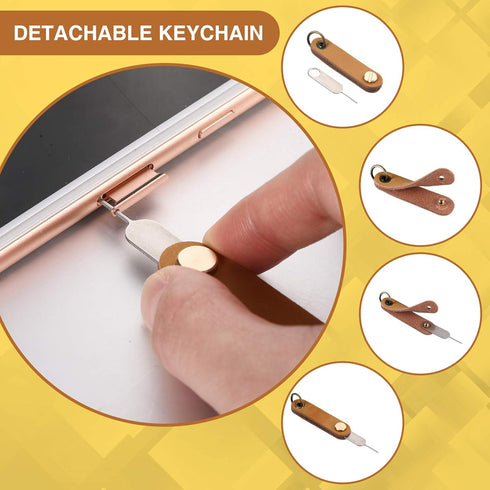 Weewooday 20 Pcs Sim Card Removal Tool Universal Sim Card Pin Card Tray Eject Pin Ejector Tool with 1 Detachable Keychain Charm for Smart Phones a...