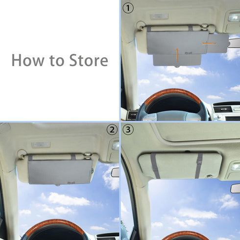 Car Visor Anti-Glare Sunshade Extender for Front Seat Driver or Passenger - 1 Piece (Gray)...