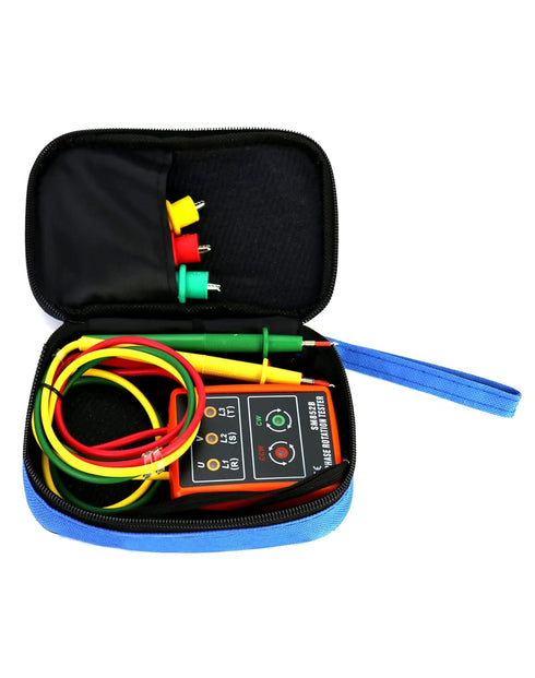 QWORK Professional 3-Phase AC Voltage Tester with LED Display and Buzzer Indicator, 60V~600V...