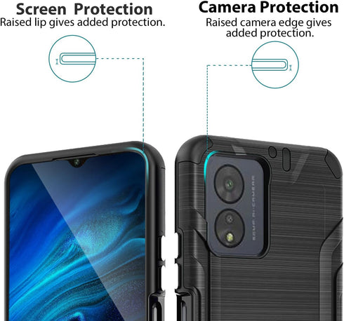 TJS Compatible for Boost Celero5G SC 2024 Case (SC Version Only), with Tempered Glass Screen Protector Magnetic Support Hybrid Shockproof Metallic...