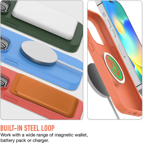 Trianium [6 in 1 Designed for iPhone 14 Pro Max Case Silicone (Orange), with 3 Pack Screen Protector + 2 Pack Camera Lens Protector, Bundle Protec...