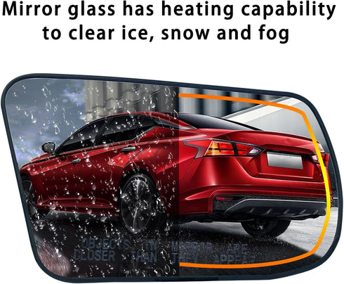Right Passenger Side Heated Mirror Glass Replacement For Altima Sentra 2013 2014 2015 2016 2017 2018 - for Altima Sentra Side Mirror Glass With Re...