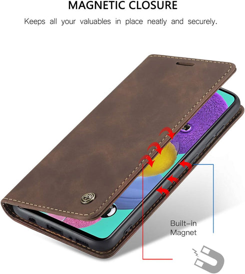Samsung Galaxy A51 Wallet Case with Magnetic Stand Book Style Leather Flip Protective Case Wallet for Samsung Galaxy A51 4G 6.5 inch(Coffee)...