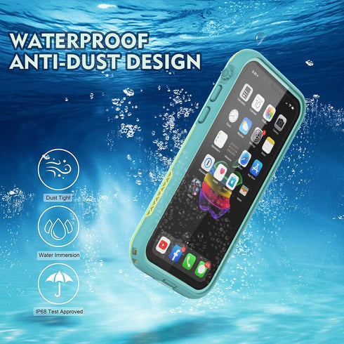for iPhone 11 Waterproof Case 6.1 Screen Protector Underwater Shockproof Full-Body Dustproof Rugged Case for Aplle iPhone 11 (Cyan Green)...