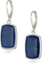 Nine West Women's Denim Large Drop Earrings Silver Tone...