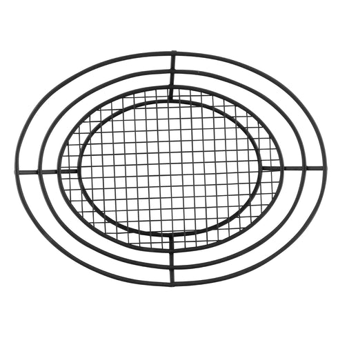 G.E.T. 4-38848 12.5" x 9.25" Oval Basket, 2.25" Clipper Mill, Iron Powder Coated, Black...