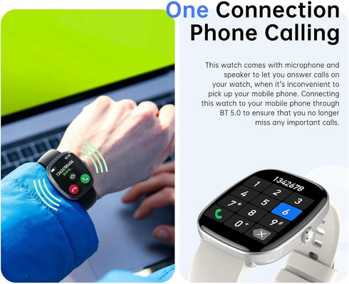 Smart Watches Men Women Fitness Tracker for Men Smartwatch Bluetooth Call Make/Answer Reminder Heart Rate Sleep Monitor Step Pedometer Counter Wat...