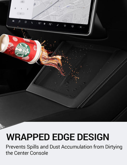 BASENOR 2024 Newest Tesla Model 3 Highland Center Console Wireless Charger Mat Silicone Cover Wireless Charging Phone Pad for Tesla Interior Acces...