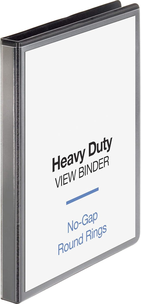 Business Source Sparco Round Ring View Binder, 1/2 Inches Capacity, 11 x 8-1/2 Inches, Black (SPR19550)...