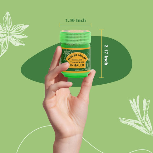 Herbal Inhaler with Menthol & Essential Oil - Natural Thai Inhaler for Enhanced Breathing, Promotes Clearer Nasal Passages - Compound Herb Formula...