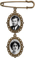 Wedding Boutonniere Bronze Gold Oval Double Cascading Bouquet Charm Pin Photo Charm Mother of The Bride Groom with Photo Resizing Software...