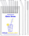 6-Pack Reusable Glass Straw-Transparent,Size 8''x10 MM,Including 3 Straight and 3 Bent with 2 Cleaning Brush- Perfect For Smoothies, Tea, Juice-Cl...