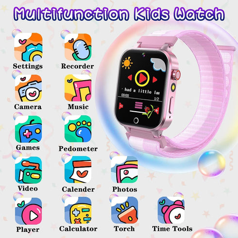 Kids Smart Watch with 26 Puzzle Games Camera Video Music Player Tracking Pedometer Flashlight 12/24 hr Educational Toys, Gifts for Kids Ages 3+Yea...