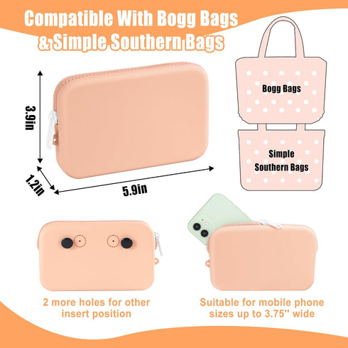 Silicone Phone Holder for Bogg Bag Accessories, Bogg Beach Bags Tote Bag Compatible, Silicone Insert Wallet Charm for Bogg Bags Accessories, Beach...