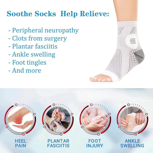 2 Pairs Neuropathy Socks for Women & Men, Functional Socks for Neuropathy, Soothe Relief Socks for Neuropathy Pain...