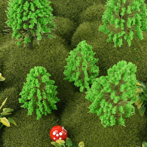 Mini Model Miniature Trees Mixed Train Scenery Architecture Trees Fake Trees for DIY Crafts Building Model Scenery Landscape Green 1.2-3.9 inch 30...