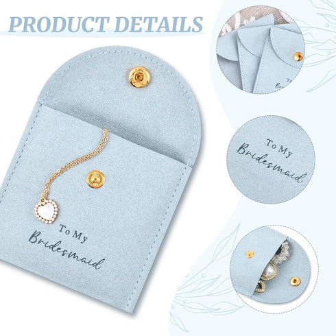 CEELGON Jewelry Bags Bridesmaid Gifts Set of 8 Velvet Small Jewelry Pouch with Button Bracelet Earring Necklace Packaging Bridesmaid Proposal Gift...