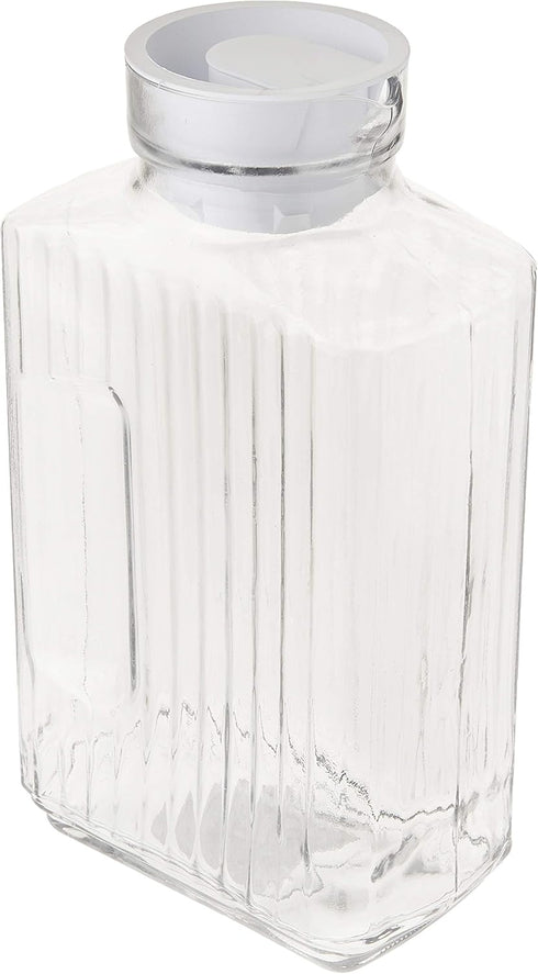 Anchor Hocking Glass Bistro Pitcher with White Stopper, 64-Ounce, Clear...