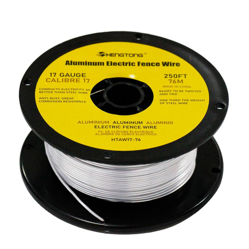 17 Gauge Aluminum Wire for Electric Fencing, 250 ft(76m) Aluminum Electric Fence Wire for Garden Fence, Chicken Wire Fence, High Conductivity and ...