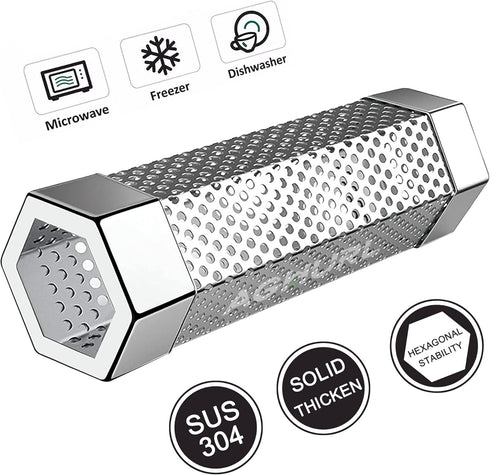 Smoke Tube, Premium 6 inches Stainless Steel Pellet Smoker Tube with Cleaning Brush for All Grill or Smoker, Hot or Cold Smoking...
