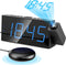 Mesqool Projection Alarm Clock, Loud Vibrating Alarm Clock for Heavy Sleepers, Adjustable Projection Brightness,Hearing Impaired & Deaf People, Di...