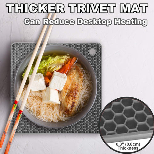 Anaeat 4 Pack Silicone Trivet Mats BPA Free - Heat Resistant Thicken Pot Holders, Multipurpose Hot Pads Non-Slip for Kitchen Potholder, Hot Dishes...