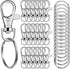 100 Pcs Keychain Hooks with Key Rings, Keychain Clip Hooks with Rings for Lanyard Jewelry Making DIY Crafts Silver(50 Pcs Metal Lobster Claw Clasp...