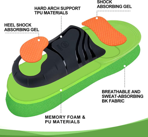 Arch Support Insoles for Women Men,Plantar Fasciitis Shoe Insoles All Day Pain Relief-Shoe Inserts-Orthotic Inserts for High Arch,Flat Feet,Pronat...