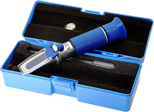 Salinity Refractometer for Aquarium Fish, Salt Water Testing, Dual Scale Salinity Tester PPT& Specific Gravity Saline Seawater Refractometer Hydro...
