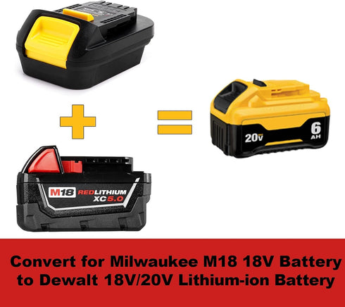 MIL18DL Adapter Milwaukee to Dewalt Battery, for Milwaukee M18 18V Lithium Battery Convert to Dewalt 20V MAX XR Lithium Battery,Power for Dewalt 2...