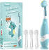 Papablic Toddler Sonic Electric Toothbrush for Ages 1-3 Years, Baby Electric Toothbrush with Cute Dino Cover and Smart LED Timer, 4 Brush Heads (D...