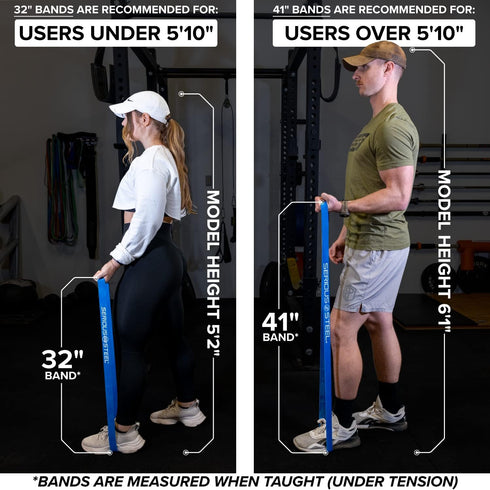 Serious Steel Fitness 32" Resistance Training Bands (Portable Exercise Band System Training Bands- Great for Individuals Under 5'10")...