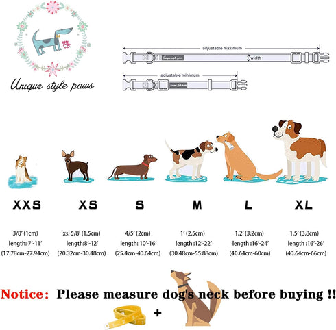 Unique style paws Fall Dog Collar, Puppy Collar with Bowtie, Adjustable Dog collar Pet Gift for Small Medium Large Dogs...