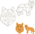 Set of 2 Wolf cookie cutters (Designs: Face and Body), 2 pieces - Bakerlogy...