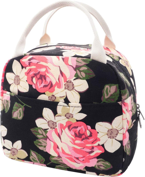 EurCross Work Lunch Bag for Women and Lidies,Trendy and Practical Floral Canvas Compact Lunch Tote Bento Box Bag...