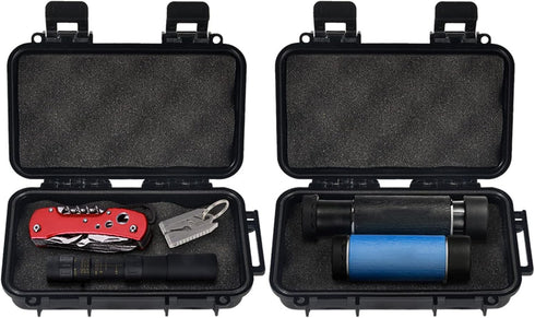 Watertight Box Outdoor Utility Dry Box, Shockproof & Waterproof Protective Case W/Foam, Micro Case Solid Dry Storage Container for Fishing Camping...