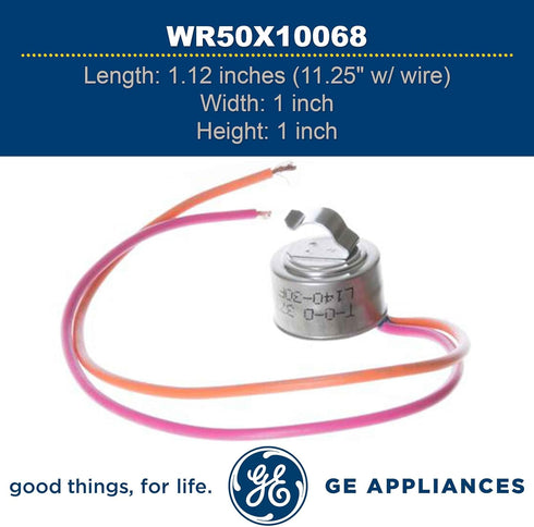 GE WR50X10068 Genuine OEM Defrost Bi-Metal Thermostat for GE Refrigerators