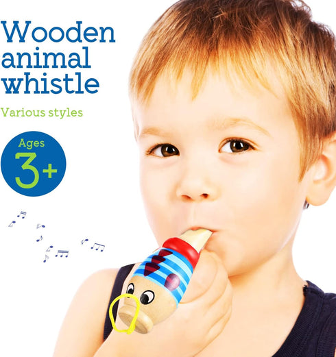 7Pcs Wooden Whistle for Kids, Cute Cartoon Animal Bird Whistle Set, Musical Instrument Early Learning Props Party Favors for Girls Boys...