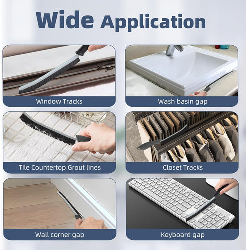Hard Bristle Crevice Cleaning Brush - Cleaning Tools for Household Use, Multifunctional Gap Cleaning Supplies for Kitchen, Bathroom, Toilet, Windo...