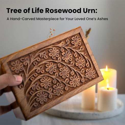 SIC Cremation urns for Human Ashes Male Dad Small Wooden Tree of Life Urns Box for Dogs Ashes and Casket Urn for Ashes Female mom, Burial Funeral ...